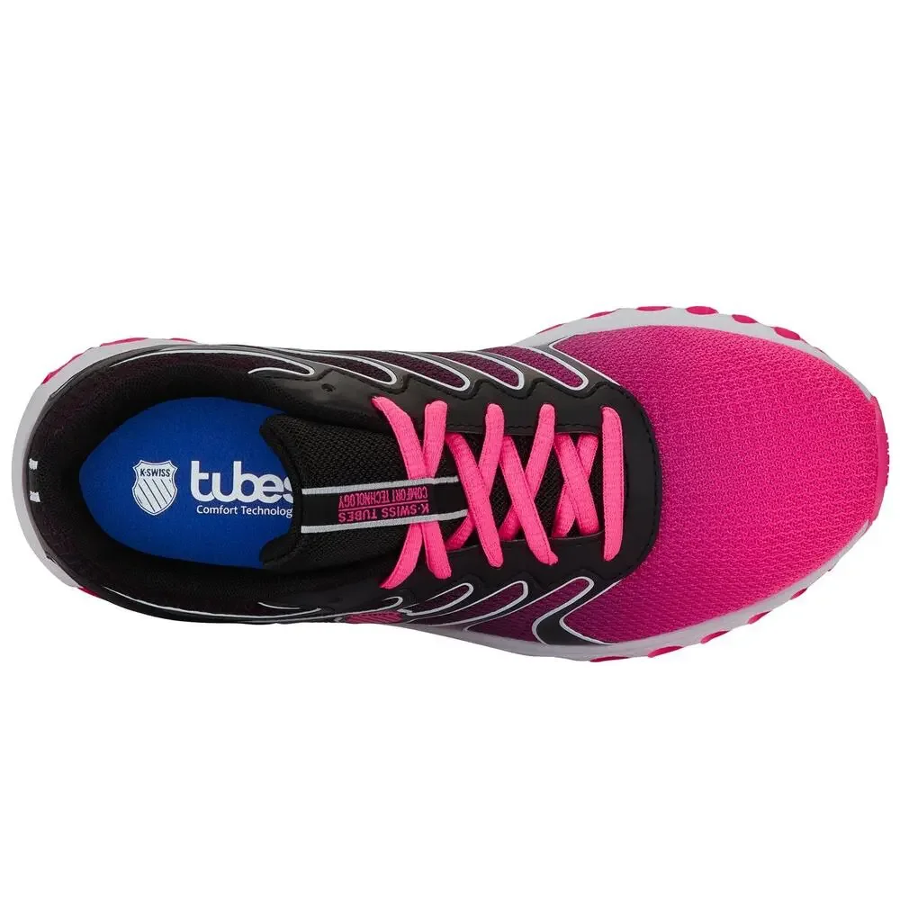 K-SWISS WOMEN'S TUBES 200 TRAINING SHOE, BLACK/NEON PINK, 8.5 W